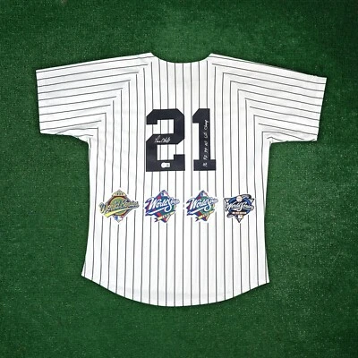 Paul O'neill signed 1996 1998 1999 2000 World Series New York Yankees Jersey BAS - Image 1 of 4