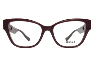 Versace Eyeglasses Frames MOD.3347 5515 Burgundy Gold Cat Eye Full Rim 52-16-140 - Picture 1 of 12