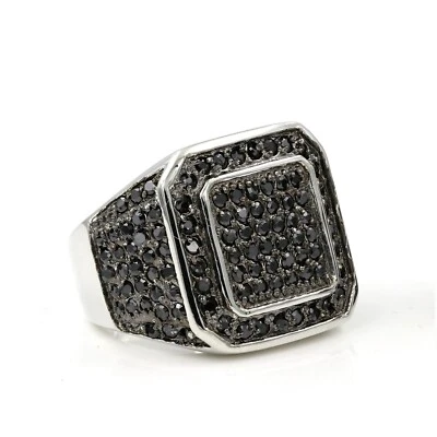 Stainless Steel 316 Pave Men's Square shape CZ SET Pinky Ring - Image 1 of 4