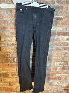 Guess Jeans Mens 36x30 Black Denim Skinny Stretch Goth Grunge Los Angeles - Picture 1 of 10