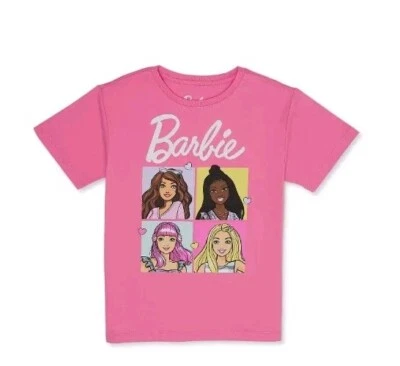 New Mattel Barbie Short Sleeve T-Shirt Girls Sz L (10-12) Pink Cotton Polyester - Image 1 of 3
