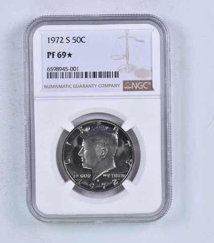 1972 S Kennedy Half Dollar 50c NGC PF69 ✯ STAR Rare Proof ✯ Cover
