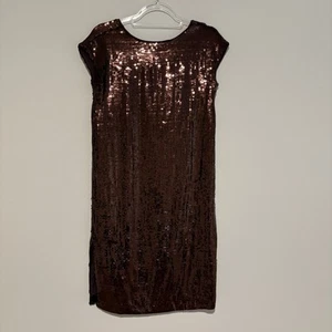 Anthropologie Kara Sequined Dress brown wine size XS - Picture 1 of 4