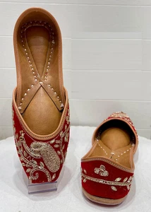 Damen Punjabi Jutti Hochzeitsmode Mojari Pfau Bäuche Khussa UK Größe 4-8 - Bild 1 von 7