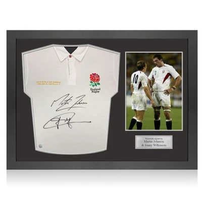 Camiseta de rugby de Inglaterra firmada por Jonny Wilkinson y Martin Johnson. Marco Icon Foto 1 de 4