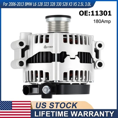 Alternator OEM 11301 For 2006-2013 BMW L6 128i 323i 328i 330i 528i X3 X5 180Amp Foto 1 de 4