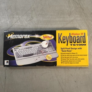 Memorex Windows 95/98 Computer Keyboard TS1000 Spillproof Design Quiet Keys PS/2 - Picture 1 of 2