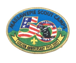 PATCH BSA Boy Scouts Massawepie Scout Camps Otetiana Council 2002 Golden 50 - Picture 1 of 2