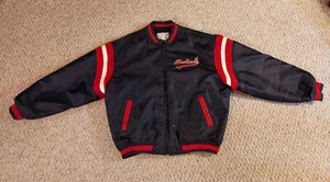 CLEVELAND INDIANS Insulated Nylon Baseball Coat Jacket XL Blue Red - Picture 1 of 10