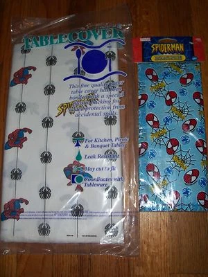 Spiderman Birthday Party Supplies Multi-color 2pc Lot Beach NOS - Image 1 of 4
