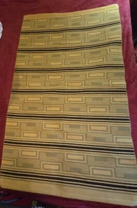 Vintage 60er grüner dänischer Teppich Wittrup 80 % Wolle 10 % Rayon 10 % Baumwolle 35 Zoll x 63 Zoll - Bild 1 von 11