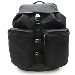 PRADA Backpack Nylon Leather NERO Black Silver Hardware V163 #22490677 - Picture 1 of 8