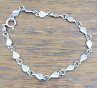 Sterling Silver Hearts Chain Bracelet Alfi's Italy 7"  4.8 Grams
