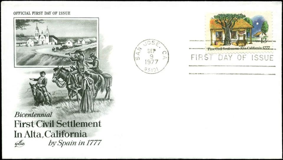US FDC #1725 Artcraft  Severe #1D Cachet San Jose, CA - Image 1 of 1