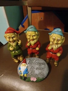 Vintage Awesome Made in Japan Xmas Gnomes + Rock! (SEE DESCRIPTION) - Picture 1 of 7