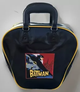 BATMAN Toy Bag Black Tote Handbag Super Hero Animated Series Promo Bowling - Picture 1 of 8