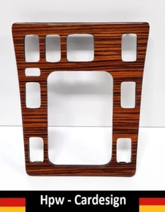 SCHALTKONSOLE SCHALTBRETT ZEBRANO HOLZ WOOD FÜR MERCEDES W201 MIT RAHMEN 11 - Picture 1 of 2