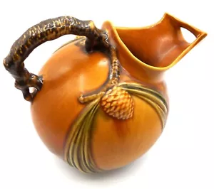 Roseville Art Pottery “ Pine cone “ Brown Ice - Lip Pitcher 1321, In 1940 - Picture 1 of 14