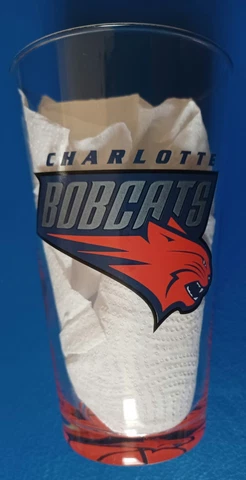 CHARLOTTE BOBCATS NBA BASKETBALL BEER GLASS! 5 1/2" HIGH • PRE CAROLINA HORNETS! Cover