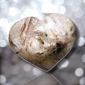 Golden Rutilated Clear Quartz Heart (#5) - Picture 1 of 12