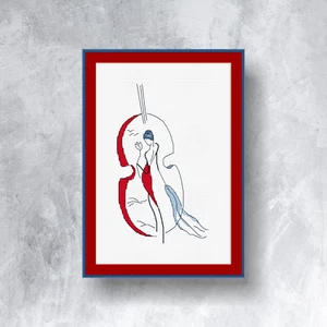 WOMAN WITH CELLO - Complete counted cross stitch kit (with DMC threads) - Bild 1 von 13