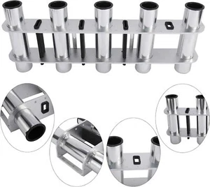 Stainless Steel 5 Tube Fishing Rod Holder Rod Rack for Marine Boat Yacht Truck - Picture 1 of 9
