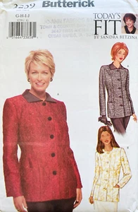 BUTTERICK 3239 SANDRA BETZINA PLUS SIZE BUST 46-55 LINED JACKET UNCUT/FF - Picture 1 of 3