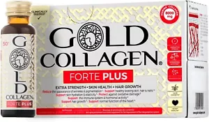 Gold Collagen Forte Plus Men Women Biotin 50+ Haut Haar Nagel Ergänzung 10 x50ml - Bild 1 von 6