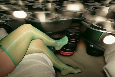 Straps Strümpfe Extravagantes Grün 20 DEN Glänzend S-L 47,9 Nylon 52,1% Elasthan - Bild 1 von 2