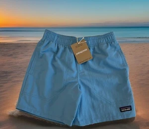 Patagonia $49 Kids Baggies Nylon Shorts 7" Lined Lagoon Blue Size XL(14) - Picture 1 of 4