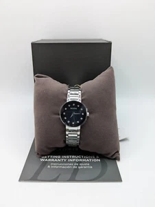 Bulova Futuro 96P172 Womens Black Dial Silver Band Quartz Analog Wristwatch - Bild 1 von 12