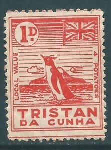 TRISTAN DA CUNHA 1946 mint Local 4 Potatoes 'Penguin' stamp