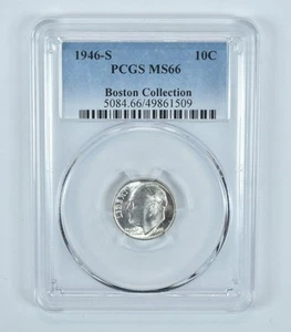 1946-S Roosevelt Dime Boston Collection MS66 PCGS Blue Label - Picture 1 of 5
