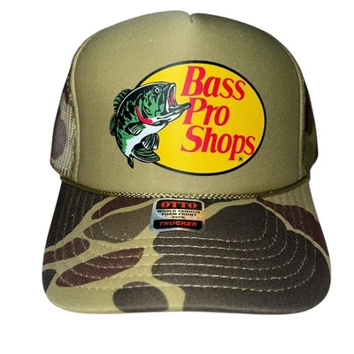 Bass Pro Shops Hat Mesh Adjustable Snapback Trucker Fishing Otto Camo - Image 1 of 4