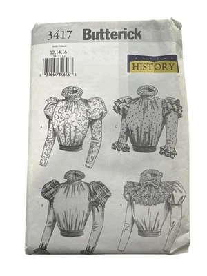 Butterick 3417 Sewing Pattern Size 12-14-16 Misses Blouse Sash Detachable Collar - Image 1 of 4