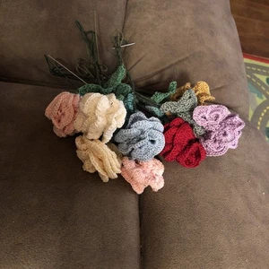 Handmade crochet Rose flowers Colorful Flowers - Picture 1 of 2