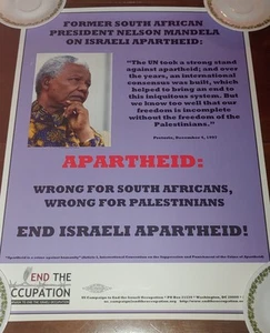 3 "End The Occupation.Org" Posters-Mandela- Carter-Verwaerd-USCPR Palestine-RARE - Picture 1 of 5