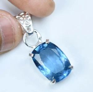 22,35 ct natürlicher Aquamarin Kissen 925 Sterlingsilber Anhänger zertifiziert - Bild 1 von 9