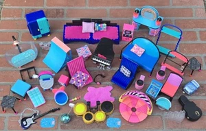 LARGE Lot Of Lol Surprise Doll Furniture 35+ Pieces - Bathtub, Toilet, Drum Set, - Picture 1 of 13
