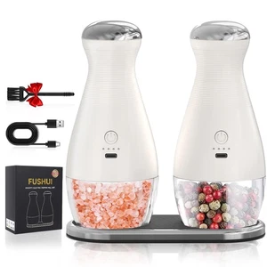Gravity Electric Salt and Pepper Grinder Set, USB Rechargeable with Warm LED,... - Picture 1 of 8