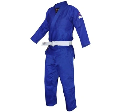 New Fuji Sports Mens Kids Womens Single Weave Judo Gi Kimono  - Blue - Image 1 of 4