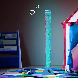 LED Water Bubble Fish Tube Floor Lamp 7 Colors Changing Sensory Aquarium Light - Picture 1 of 12