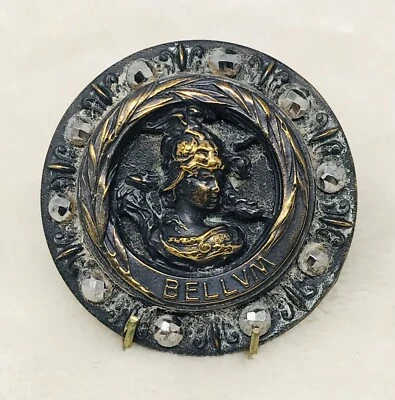 Extremely Rare Antique Bellum Cut Steel Brass Border Button Circa 1880s/1890s - Image 1 of 4