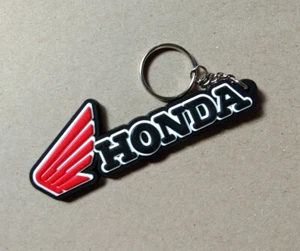 Honda Keychain Rubber Black Motorcycle Racing Keyring Bike Collectables Gift #01 - Picture 1 of 8