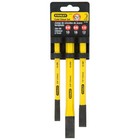 Stanley 3 Piece 10,12,16mm Set Of Solid Steel Metal Cold Hammer Chisels, 418298