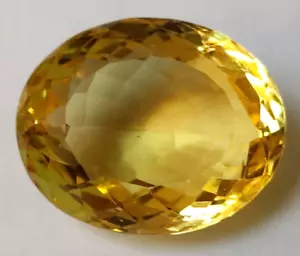 Topacio amarillo grande AAA+ 82,85 quilates Piedra preciosa suelta de corte ovalado para anillo y colgante/ella - Imagen 1 de 7