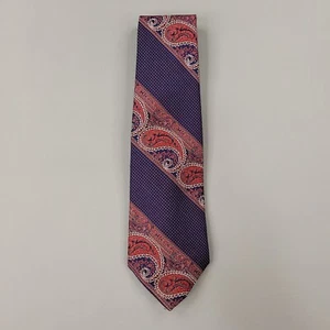 Vintage Christian Dior Necktie Tie Mens Red Blue Paisley Polyester Wide 4X56 USA - Imagen 1 de 7