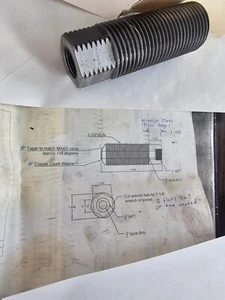 Maschine 1-1/2" Gewinde (NPT) 1/2" gebohrt Sechskantkopf 4-1/2" Stopfen 304 Edelstahl - Bild 1 von 7