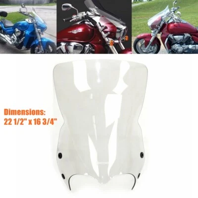 Front Clear Windshield 22"x16" For Suzuki Boulevard M50 M90 M109R Boss RZ 06-16 - Image 1 of 4