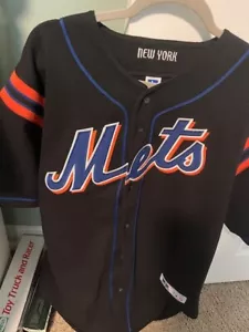 New York Mets Russell AUTHENTIC Black Jersey Size XL Blank Back 1990's - Picture 1 of 4